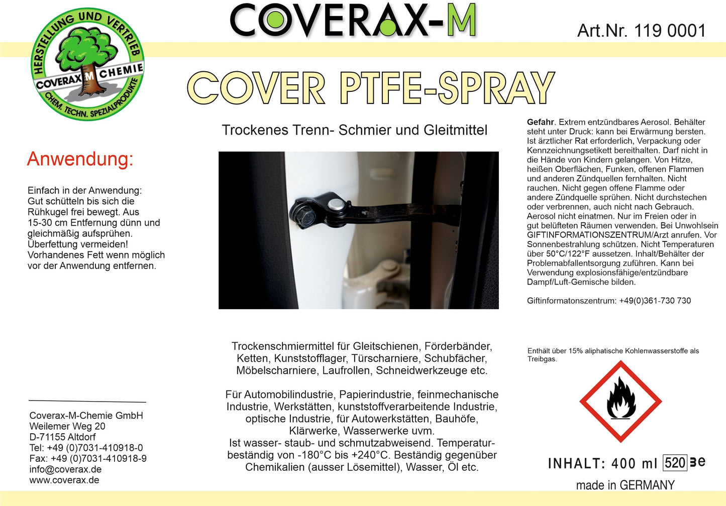 Cover PTFE Spray (Art. Nr. 119)